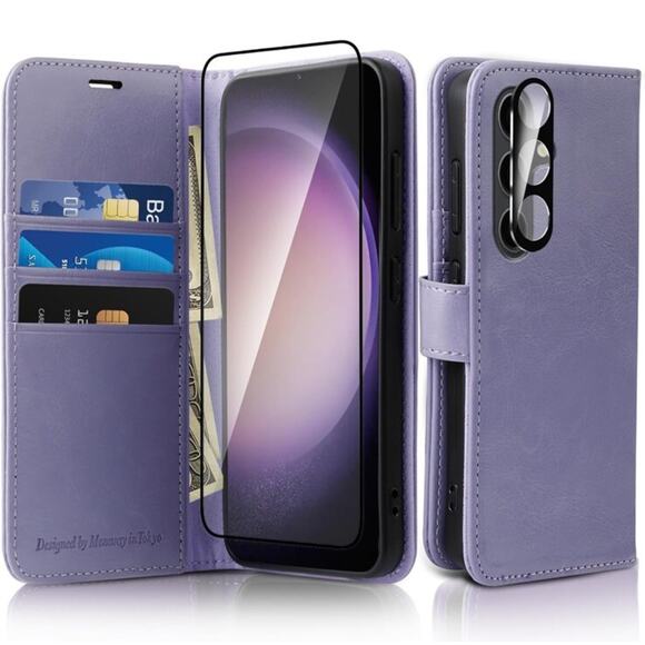 MONASAY Wallet Case for Samsung Galaxy S24+ Plus 5G Lens Screen Protector Incl. - Picture 1 of 2